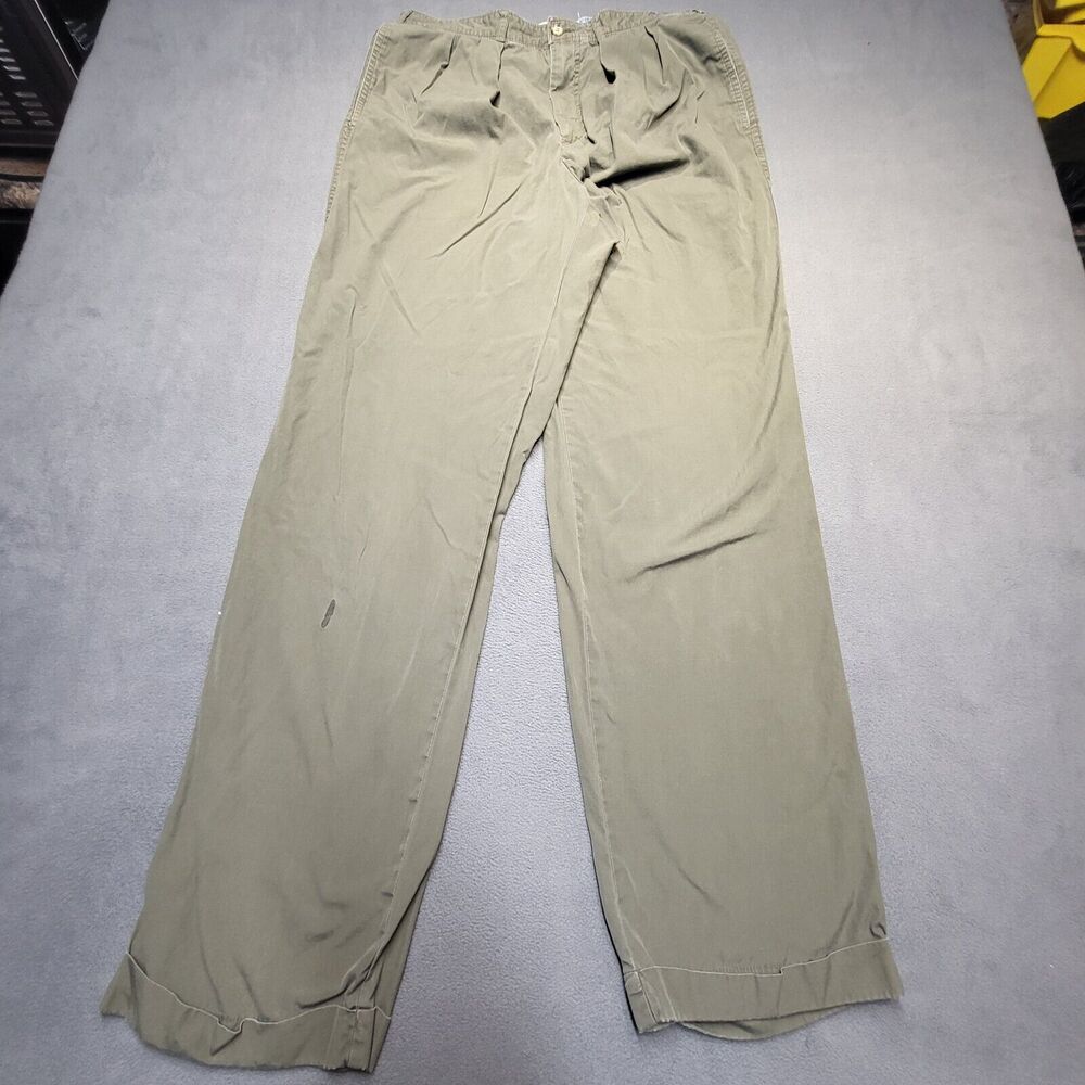 SALTY DOG Gant Casual Pants Mens 31x33 Pleated Straight Leg Rolled Cuff Chino